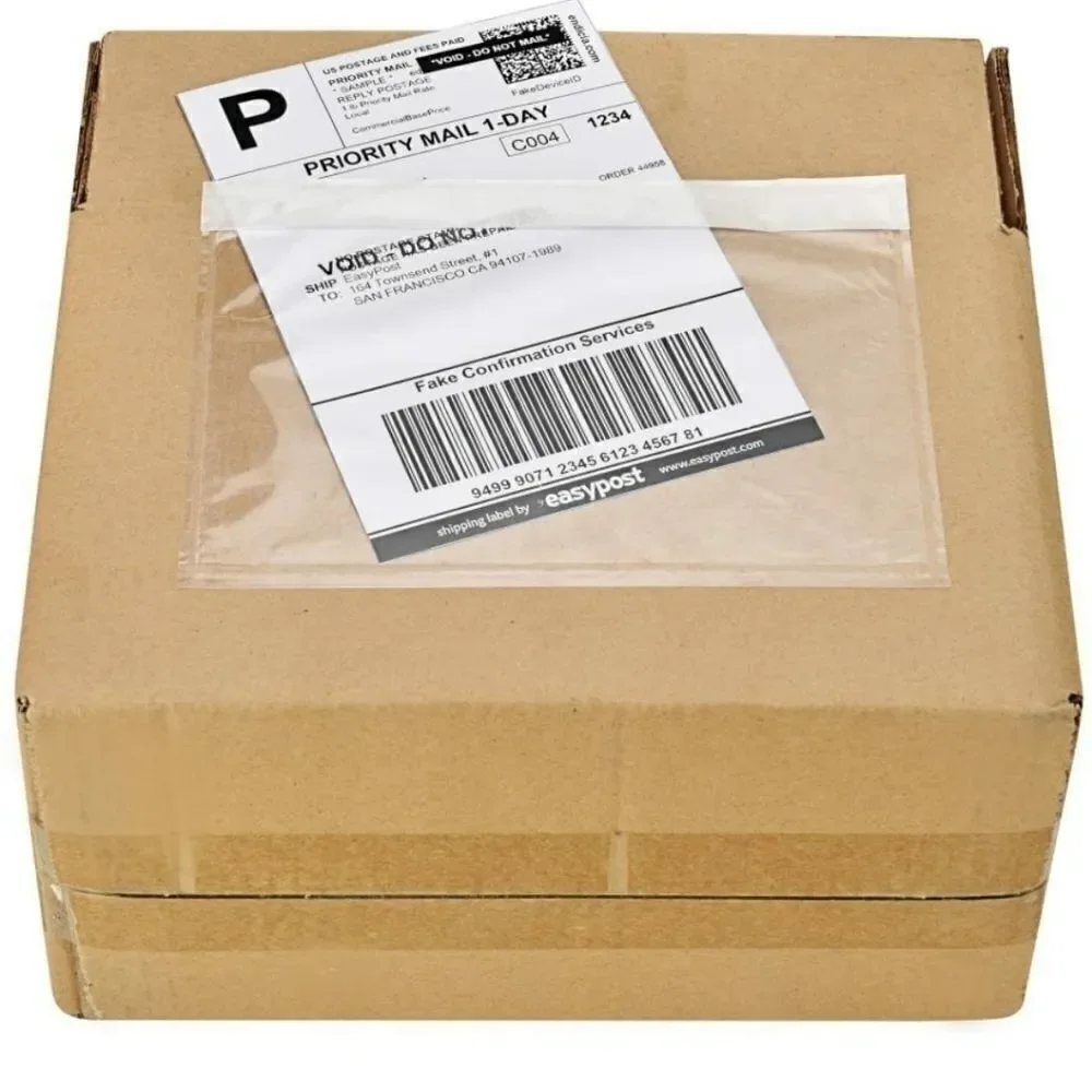 25 Clear Adhesive Packing Shipping Label Envelopes NWT